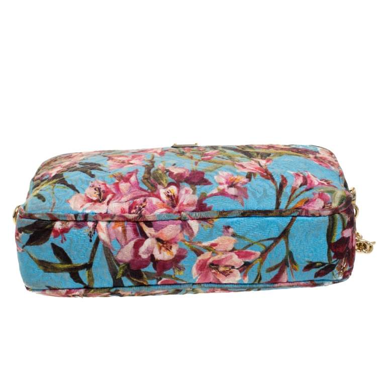 Pre Owned Dolce & Gabbana Multicolor Floral Print Fabric Miss Glam Chain Shoulder Bag