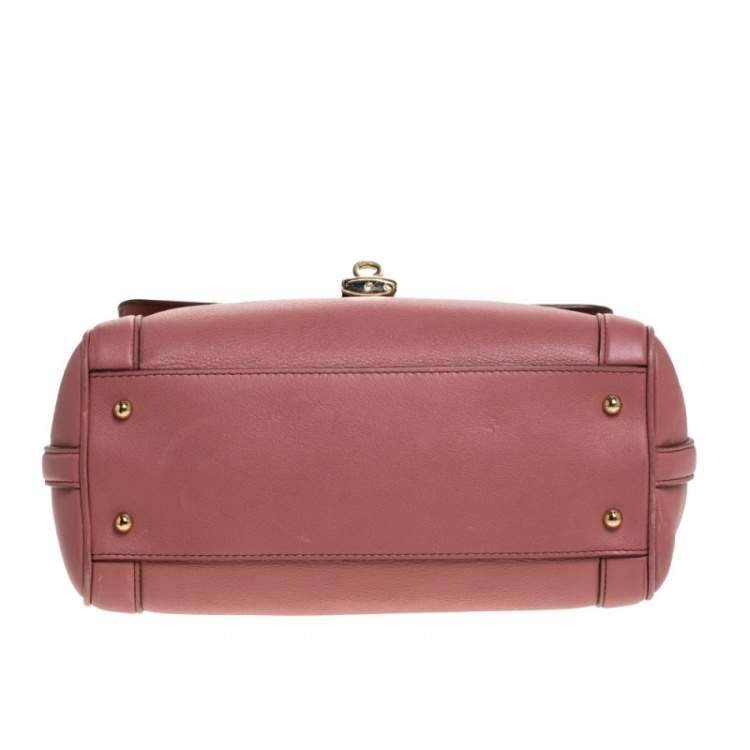 Pre Owned Dolce & Gabbana Old Rose Pink Leather Miss Dolce Top Handle Bag