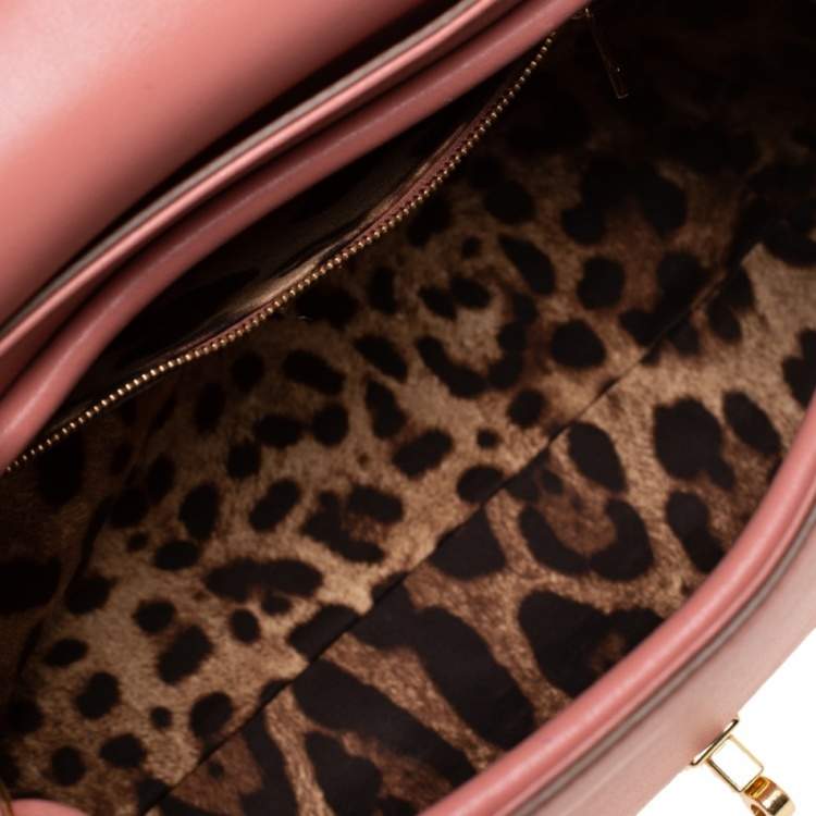 Pre Owned Dolce & Gabbana Old Rose Pink Leather Miss Dolce Top Handle Bag