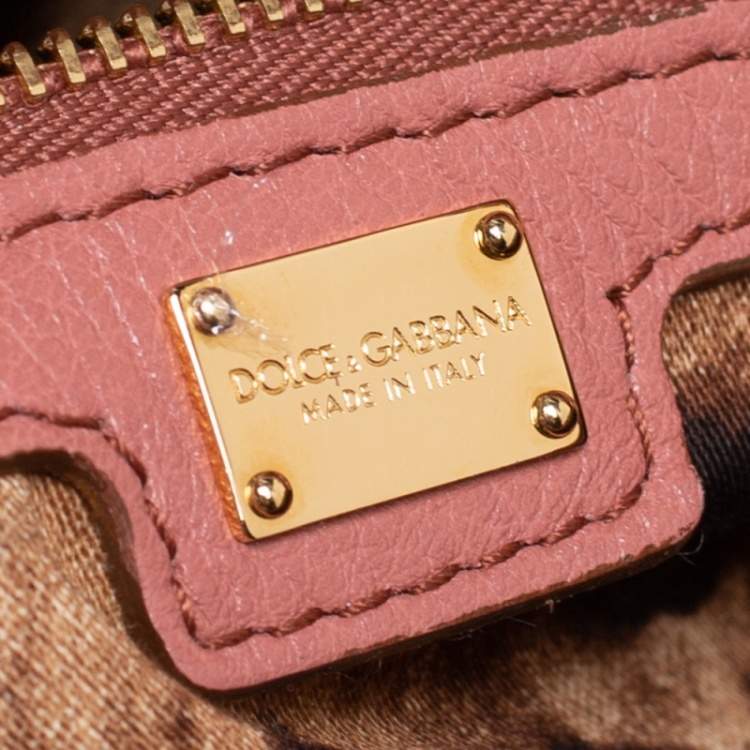 Pre Owned Dolce & Gabbana Old Rose Pink Leather Miss Dolce Top Handle Bag