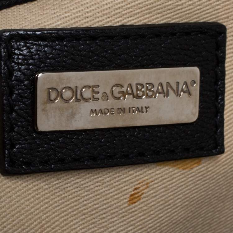 Pre Owned Dolce & Gabbana Black/Beige Python Miss Curly Bag