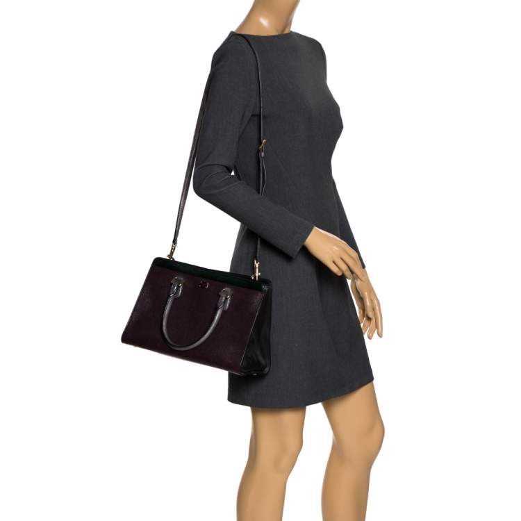 Pre Owned Dolce & Gabbana Multicolor Leather and Lizard Embossed Leather Tote
