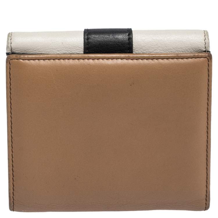 Pre Owned Dolce & Gabbana Tricolor Leather Trifold Wallet