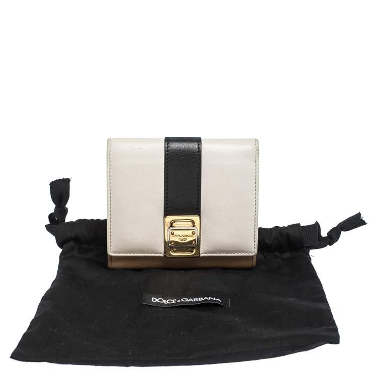 Pre Owned Dolce & Gabbana Tricolor Leather Trifold Wallet
