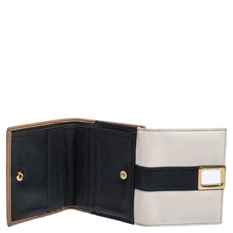 Pre Owned Dolce & Gabbana Tricolor Leather Trifold Wallet