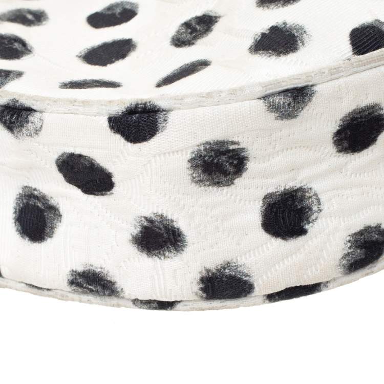 Pre Owned Dolce & Gabbana Graphic Polka Dot Fabric Brocade Round Glam Crossbody