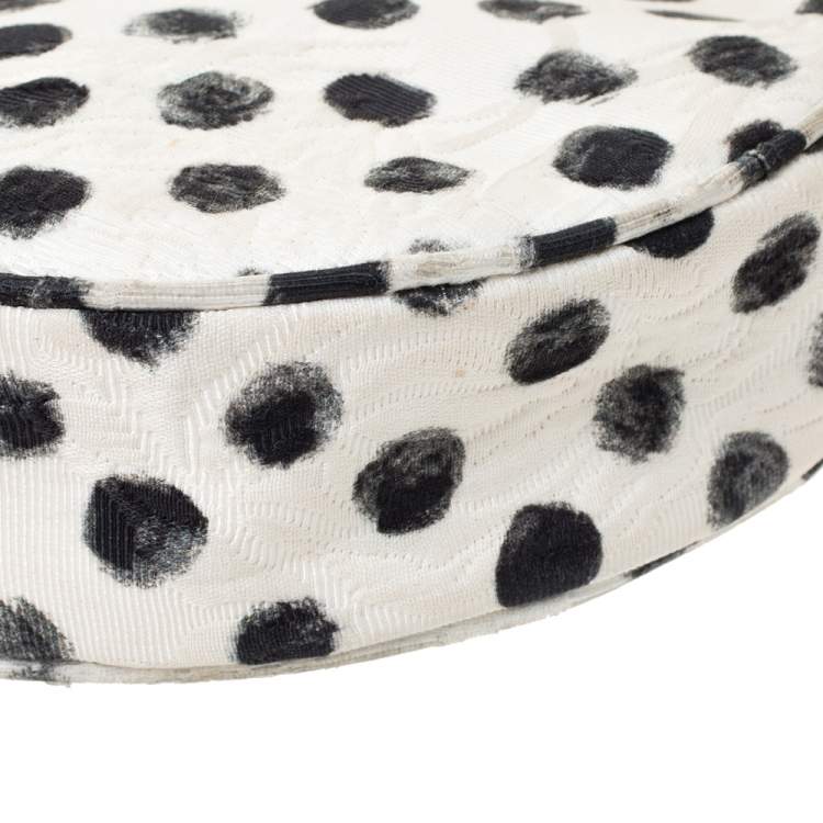 Pre Owned Dolce & Gabbana Graphic Polka Dot Fabric Brocade Round Glam Crossbody