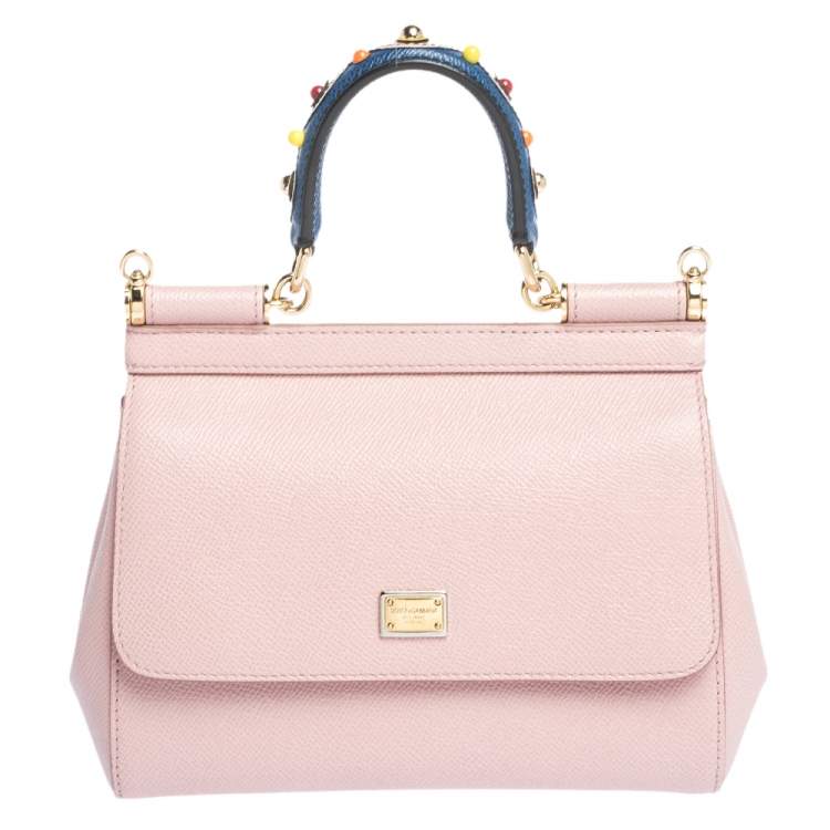Dolce & Gabbana Sicily Small Leather Tote - Pink