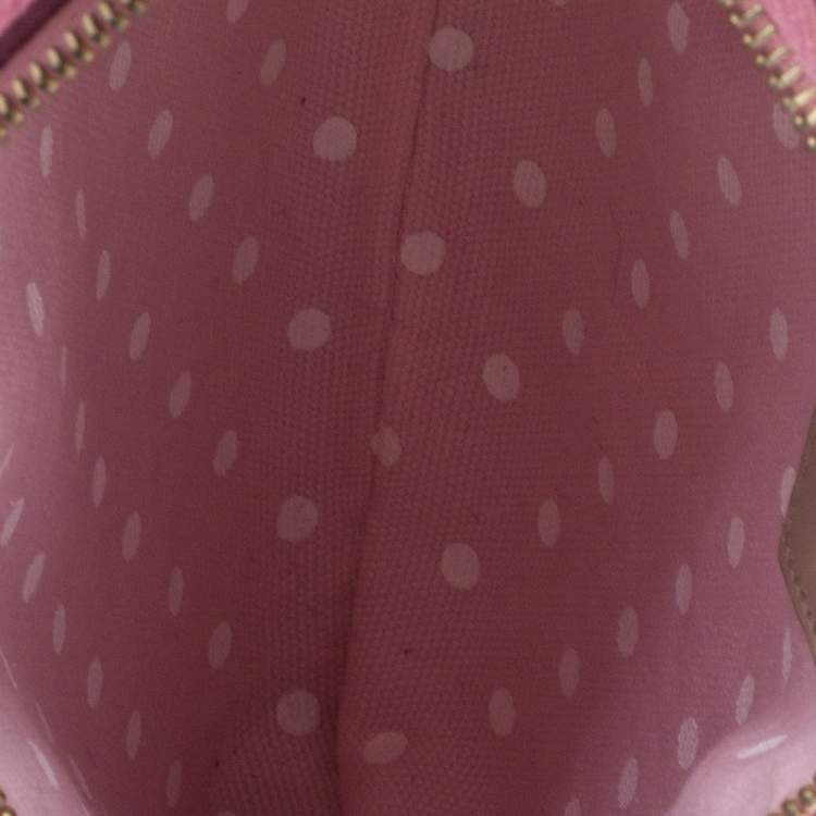 Pre Owned Dolce & Gabbana Pink Pineapple Print Leather Chain Clutch