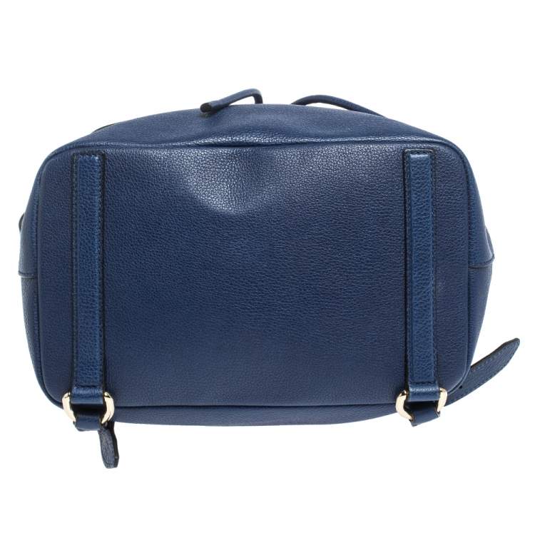 Pre Owned Dolce & Gabbana Blue Leather Miss Sicily Backpack