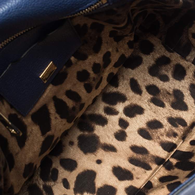 Pre Owned Dolce & Gabbana Blue Leather Miss Sicily Backpack