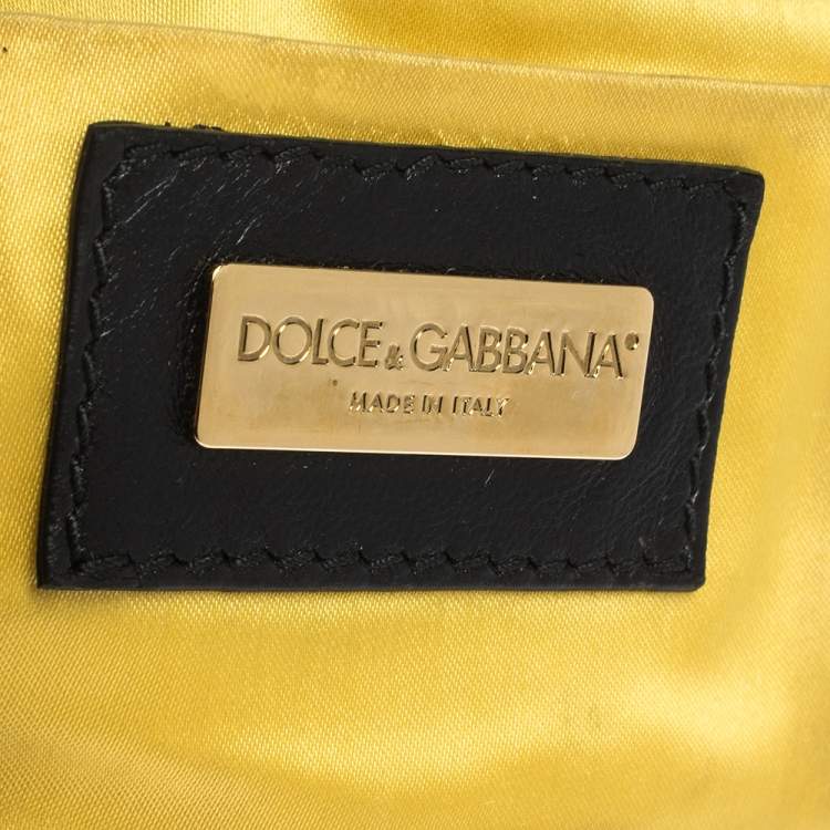 Pre Owned Dolce & Gabbana Black Soft Leather Double Handle Satchel