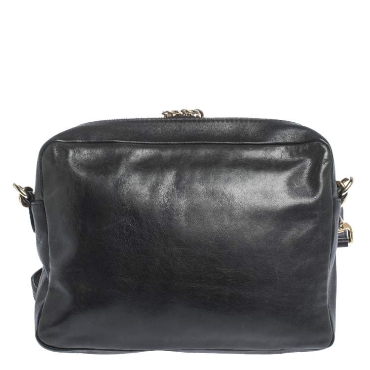 Pre Owned D&G Black/Brown Leather Crossbody Bag
