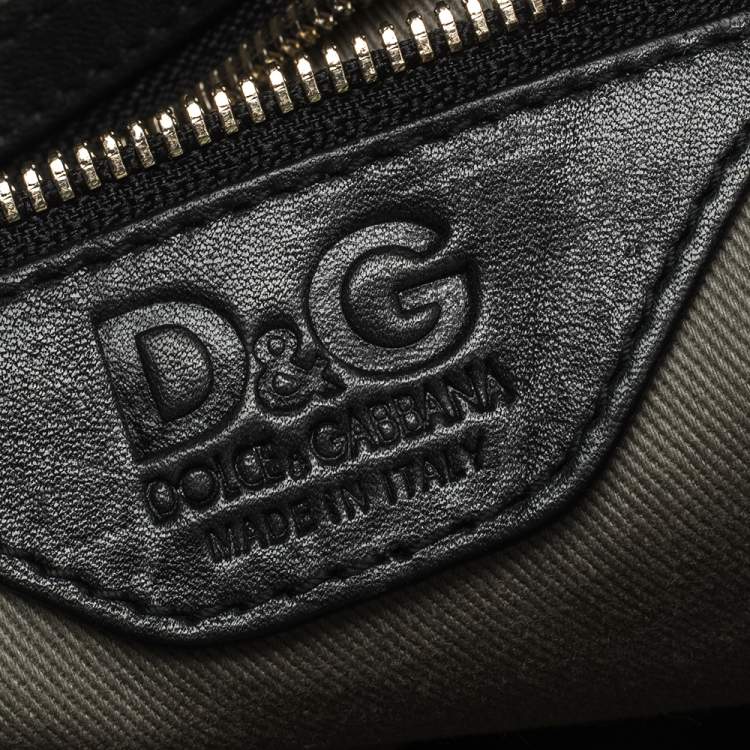 Pre Owned D&G Black/Brown Leather Crossbody Bag