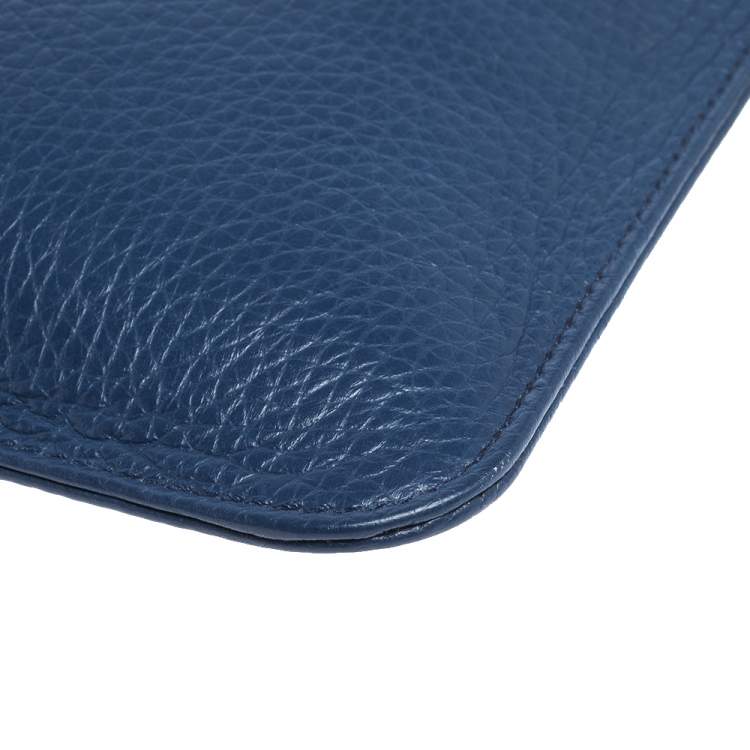 Pre Owned Dolce & Gabbana Blue Leather Wristlet Clutch