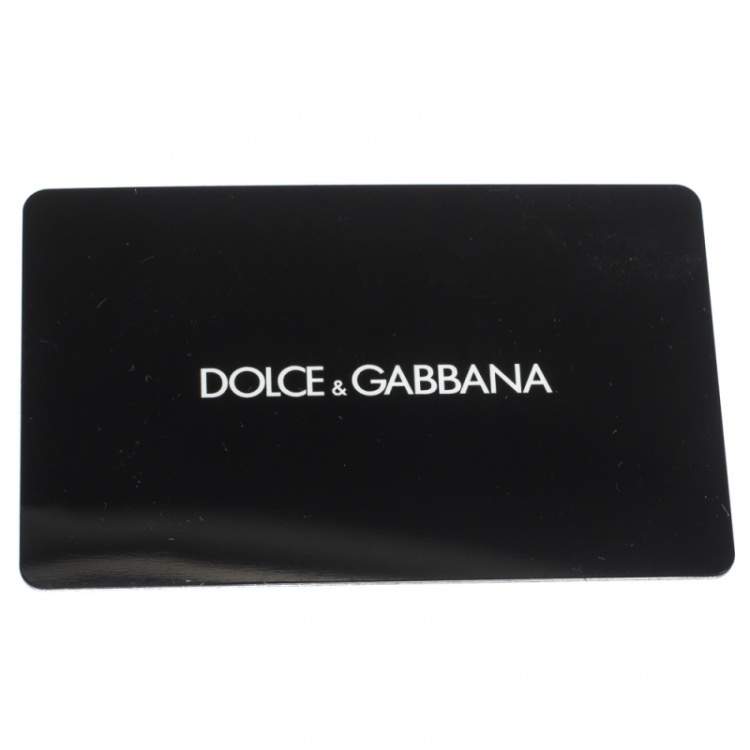 Pre Owned Dolce & Gabbana Red Leather Padlock Trifold Compact Wallet