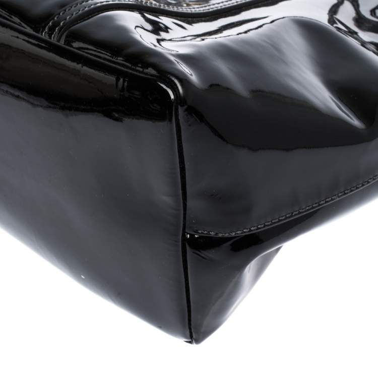 Pre Owned Dolce & Gabbana Black Patent Leather Miss Escape Tote