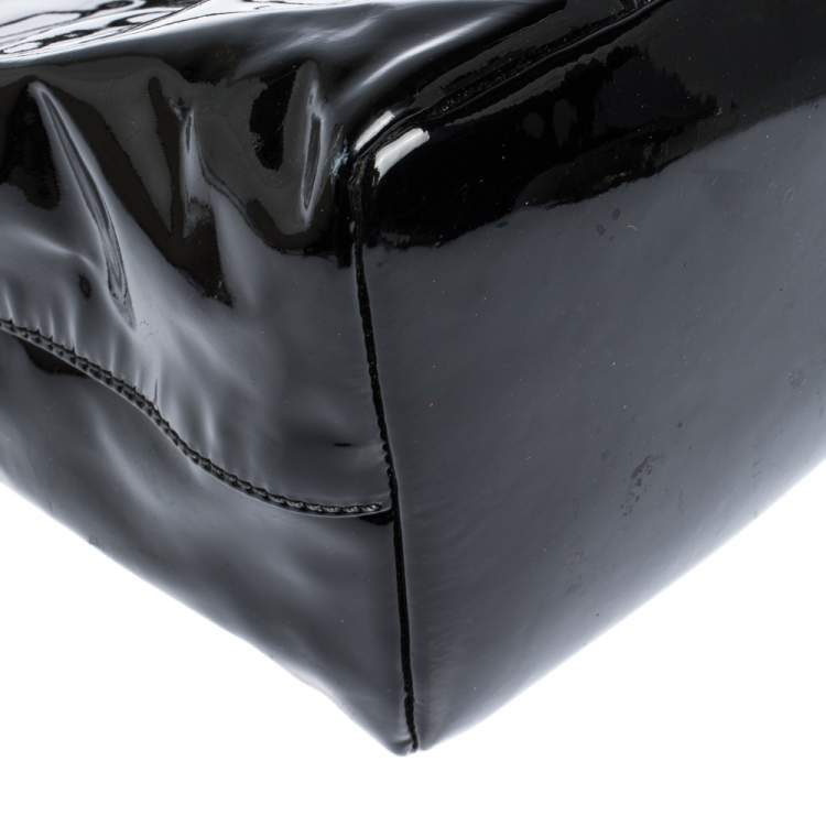 Pre Owned Dolce & Gabbana Black Patent Leather Miss Escape Tote