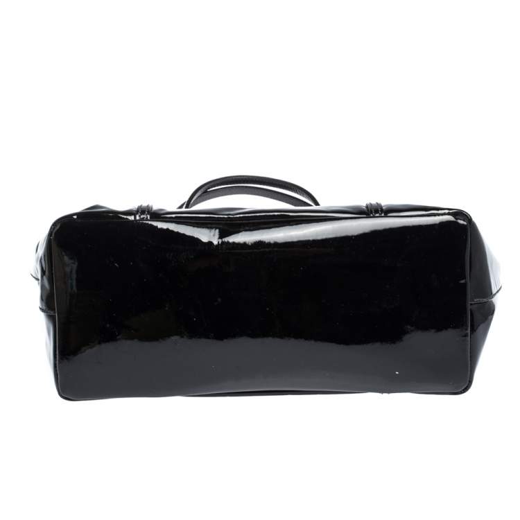 Pre Owned Dolce & Gabbana Black Patent Leather Miss Escape Tote