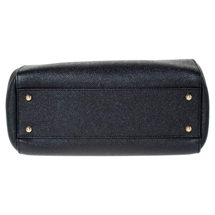 Pre Owned Dolce & Gabbana Black Leather Miss Sicily Top Handle Bag