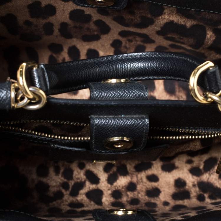 Pre Owned Dolce & Gabbana Black Leather Miss Sicily Top Handle Bag