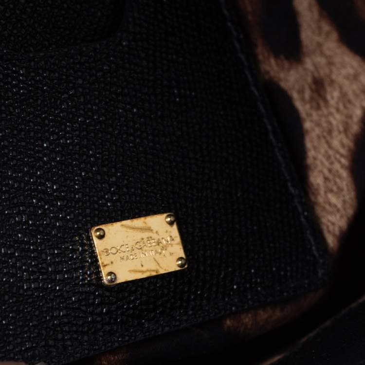 Pre Owned Dolce & Gabbana Black Leather Miss Sicily Top Handle Bag
