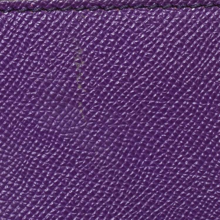 Pre Owned Dolce & Gabbana Purple Leather Medium Miss Sicily Top Handle Bag