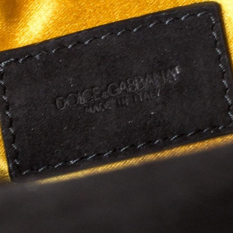 Pre Owned Dolce & Gabbana Black Suede Miss Sleek Satchel