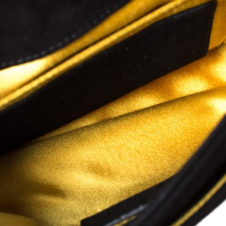 Pre Owned Dolce & Gabbana Black Suede Miss Sleek Satchel
