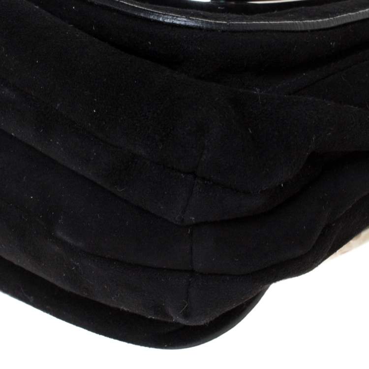 Pre Owned Dolce & Gabbana Black Suede Miss Sleek Satchel