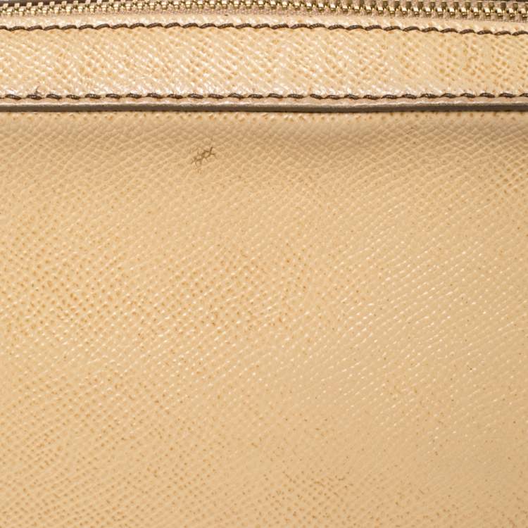 Pre Owned Dolce & Gabbana Beige Leather Glam Crossbody Bag