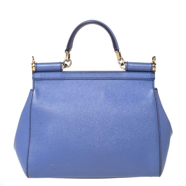Pre Owned Dolce & Gabbana Lavender Leather Medium Miss Sicily Top Handle Bag