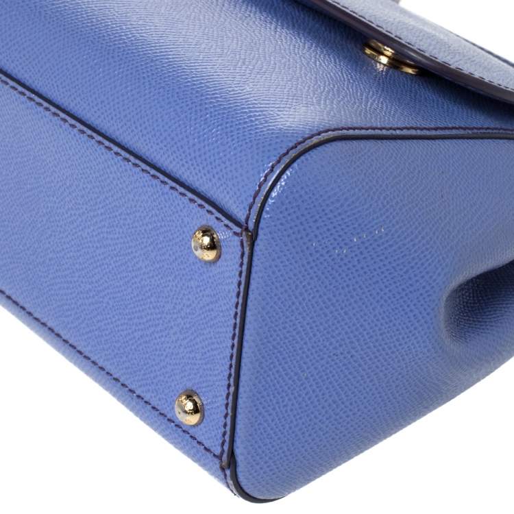 Pre Owned Dolce & Gabbana Lavender Leather Medium Miss Sicily Top Handle Bag