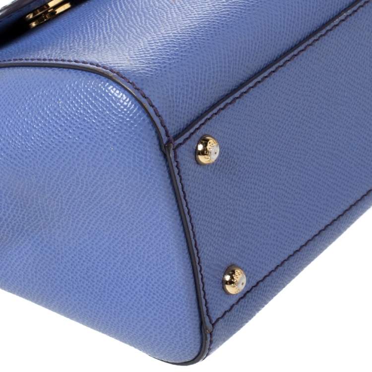 Pre Owned Dolce & Gabbana Lavender Leather Medium Miss Sicily Top Handle Bag