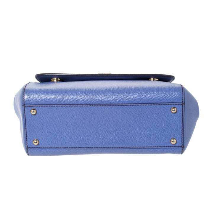 Pre Owned Dolce & Gabbana Lavender Leather Medium Miss Sicily Top Handle Bag