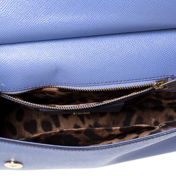 Pre Owned Dolce & Gabbana Lavender Leather Medium Miss Sicily Top Handle Bag