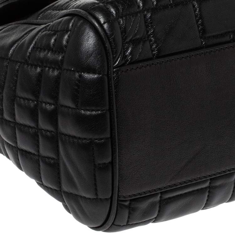 Pre Owned Dolce and Gabbana Black Leather Large Miss Sicily Top Handle Bag