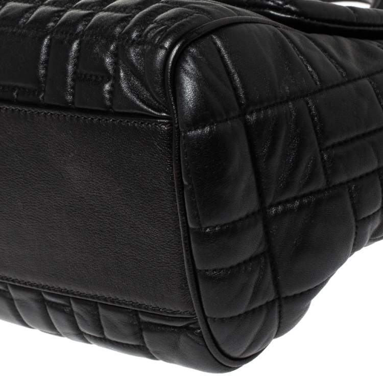 Pre Owned Dolce and Gabbana Black Leather Large Miss Sicily Top Handle Bag