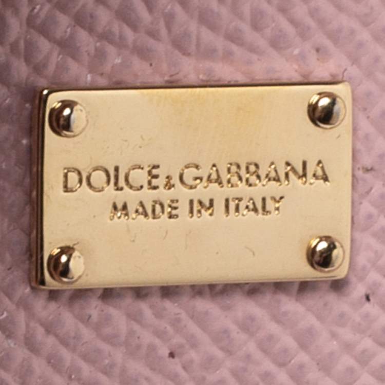 Pre Owned Dolce & Gabbana Pink Leather Small Miss Sicily Top Handle Bag