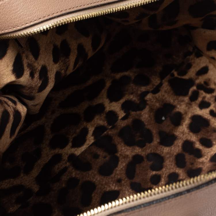 Pre Owned Dolce & Gabbana Beige Leather Boston Bag         
