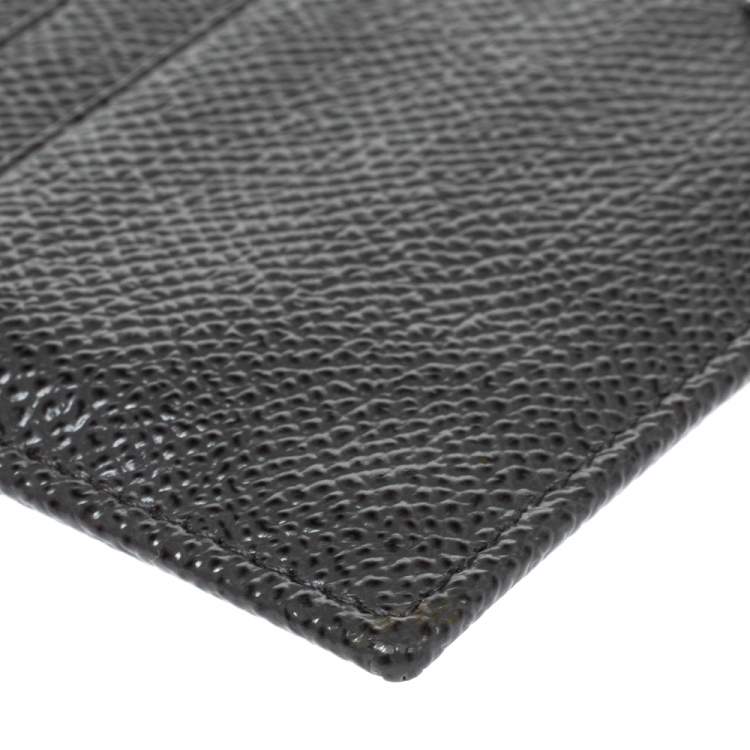 Pre Owned Dolce & Gabbana Dark Grey Leather Business Card Holder