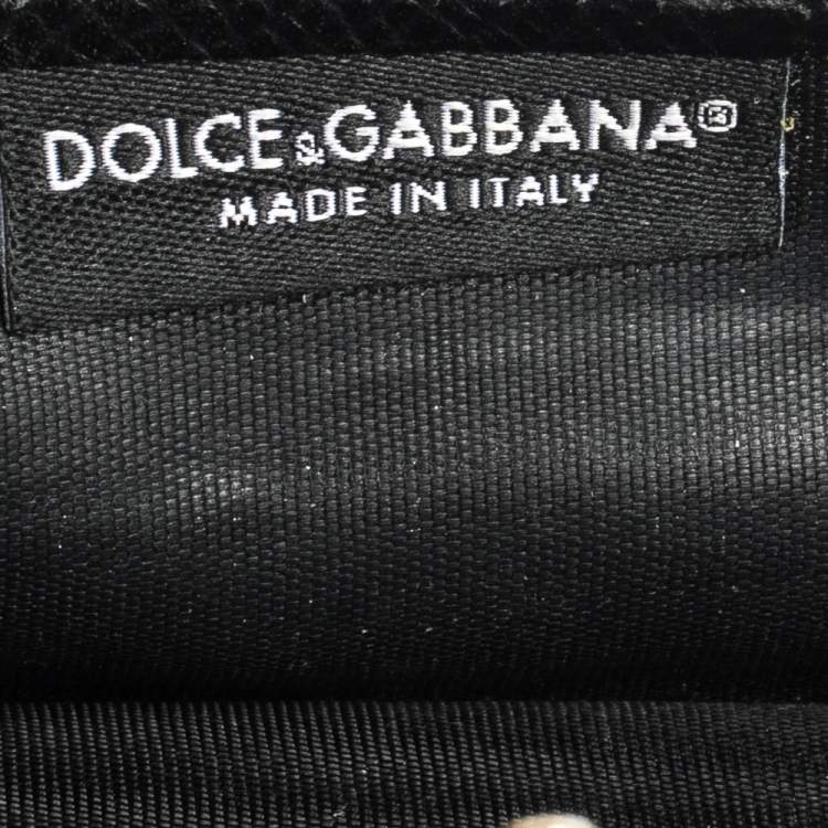 Pre Owned Dolce & Gabbana Black Grained Leather Flap Continental Wallet