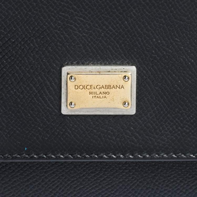 Pre Owned Dolce & Gabbana Black Leather Medium Miss Sicily Top Handle Bag