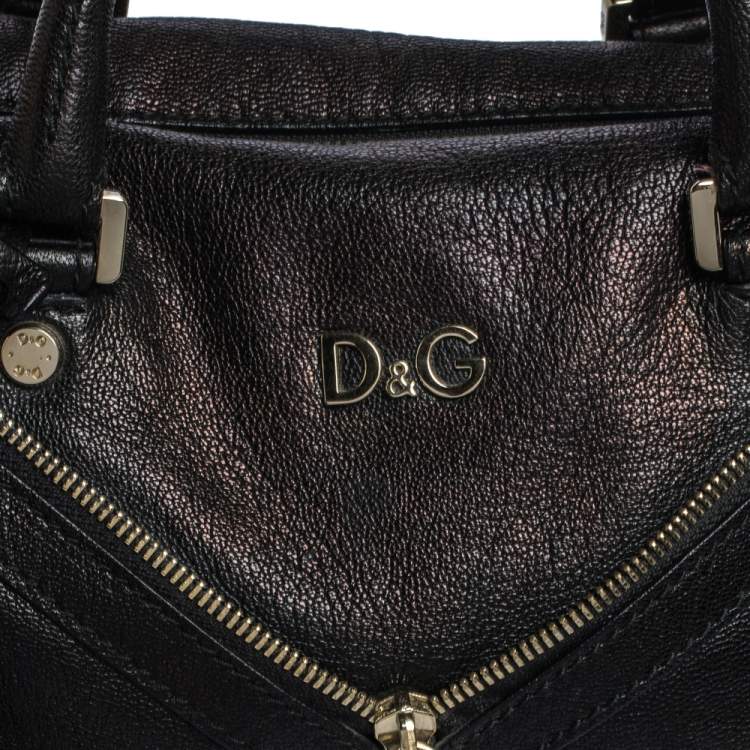 Pre Owned Dolce & Gabbana Black Leather Boston Bag