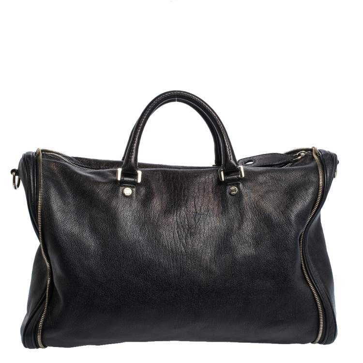 Pre Owned Dolce & Gabbana Black Leather Boston Bag