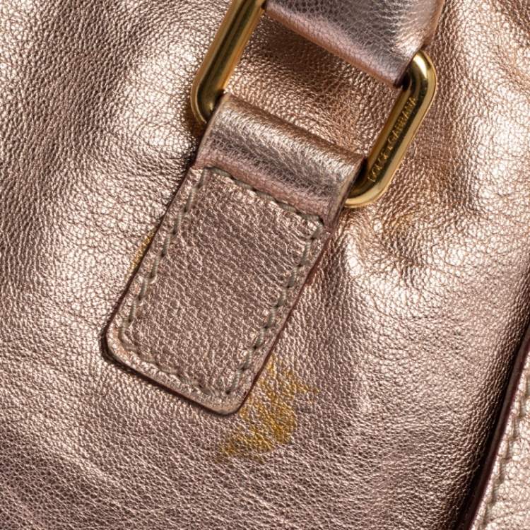 Pre Owned Dolce & Gabbana Metallic Peach Leather Miss Easy Way Tote