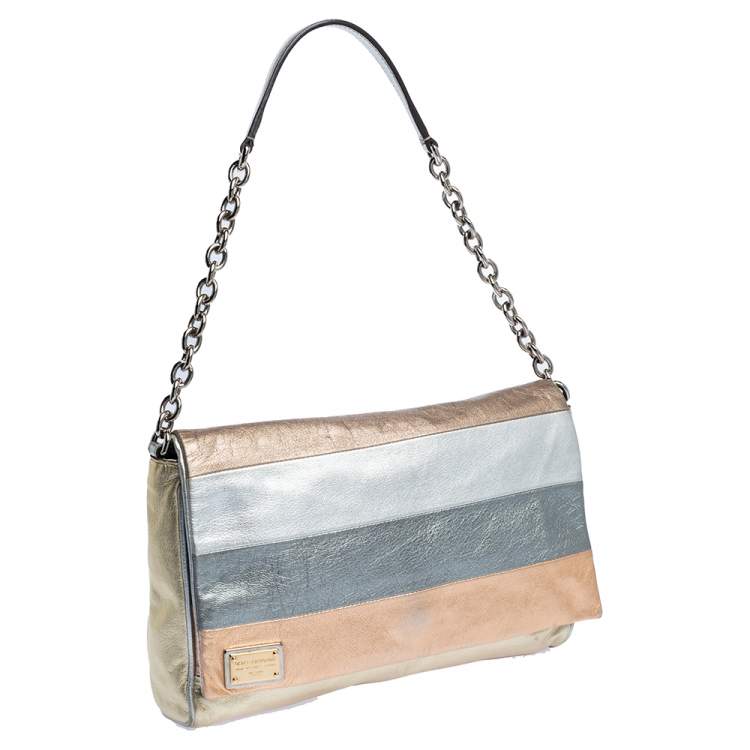 Pre Owned Dolce & Gabbana Multicolor Glazed Leather Miss Martini Shoulder Bag
