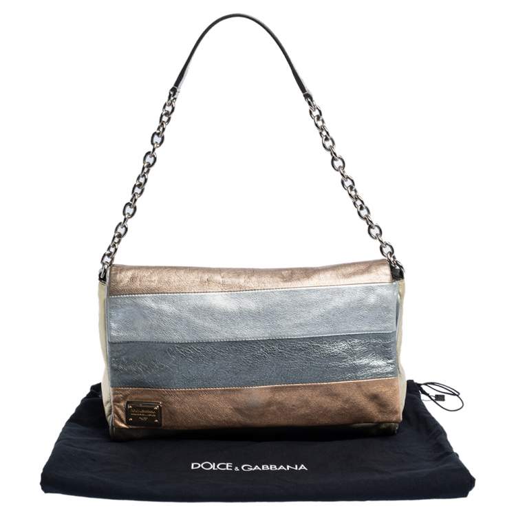 Pre Owned Dolce & Gabbana Multicolor Glazed Leather Miss Martini Shoulder Bag
