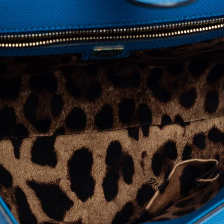 Pre Owned Dolce & Gabbana Royal Blue Leather Large Miss Sicily Top Handle Bag
