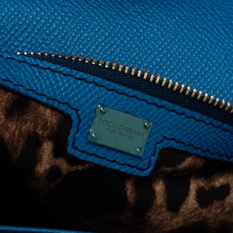 Pre Owned Dolce & Gabbana Royal Blue Leather Large Miss Sicily Top Handle Bag